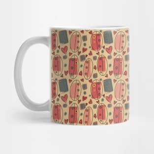 Funky Shapes and Hearts Design Mug